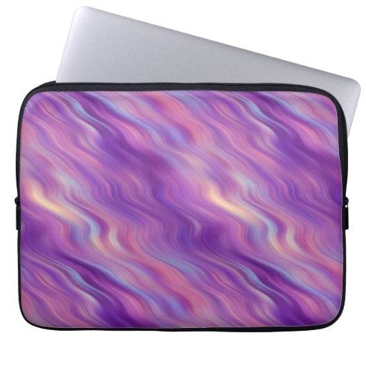 Violet Lila Wavy Textur Laptopschutzhülle (Vorderseite)