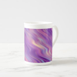 Violet Lila Wavy Textur Porzellantasse