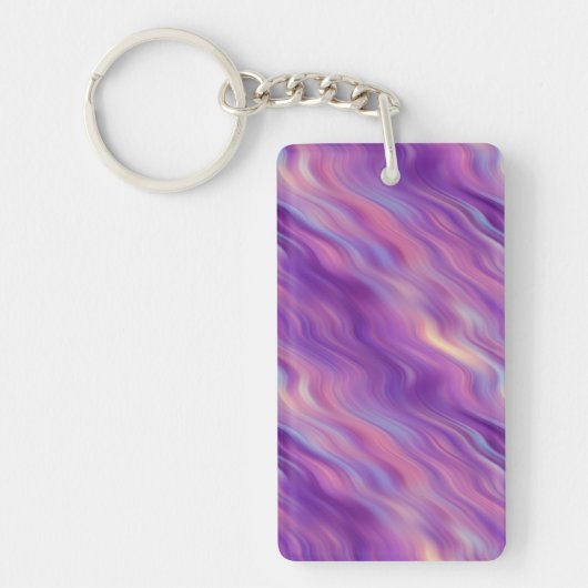 Violet Lila Wavy Textur Schlüsselanhänger (Vorderseite)