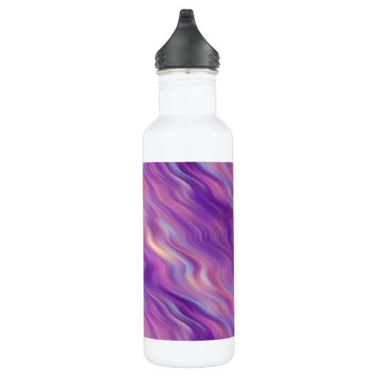 Violet Lila Wavy Textur Trinkflasche (Rechts)