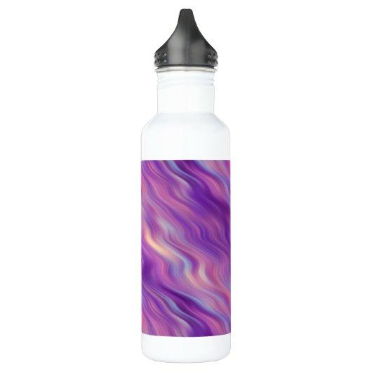 Violet Lila Wavy Textur Trinkflasche (Links)