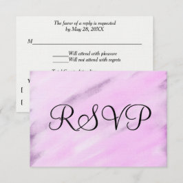 Violet Lila White Watercolor Hochzeitskarten RSVP Karte