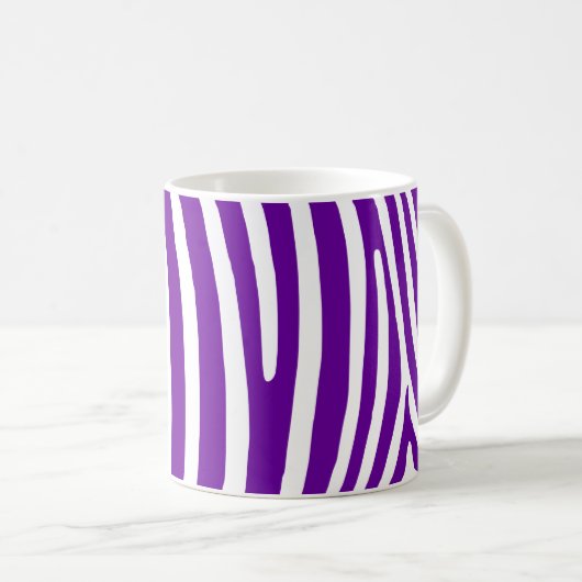 Violet Lila Zebra Streifen Kaffeetasse (VorderseiteRechts)
