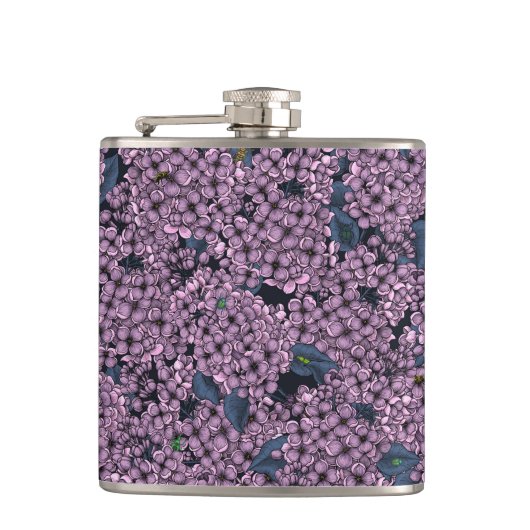 Violet Lilac Garden Flachmann (Vorderseite)