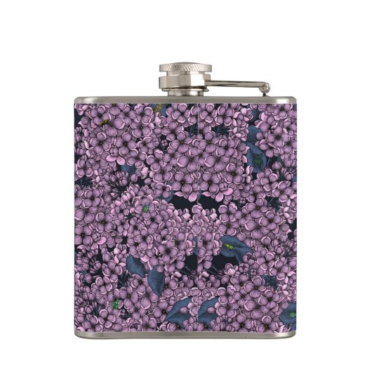 Violet Lilac Garden Flachmann (Rückseite)