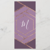 Violet Lilac Lila Rose Gold Hexagon Programme (Rückseite)