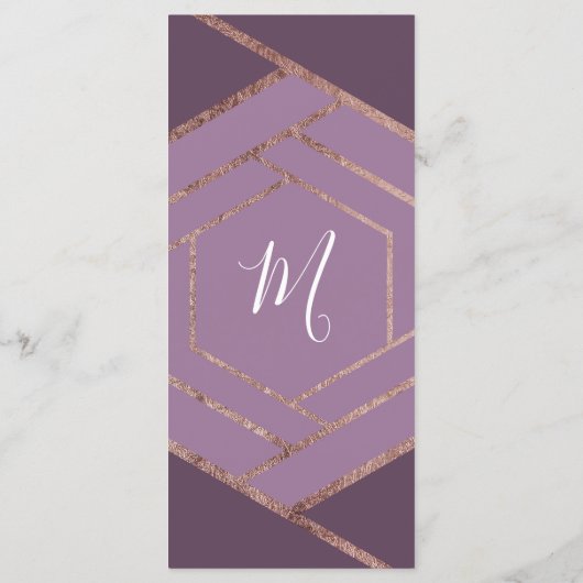 Violet Lilac Lila Rose Gold Hexagon Programme (Rückseite)