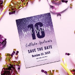 Violet Lilac Lila Triple Glitzer Ombre Sweet 16 Save The Date<br><div class="desc">Diese junge, moderne und glitzernde 16 . Geburtstag Geburtstagsparty ist Save the Date perfekt für den besonderen Tag Ihrer Teenagertochter. Es verfügt über ein Imitat gedruckt violett lila in lila lila in pastellfarbenen lila funkelnd Glitzer ombre Farbverlauf. Es ist schick, elegant, hübsch, einzigartig und cool; all die Qualitäten, die Ihre...</div>