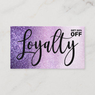 Violet Lilac Lila Triple Glitzer Typografie Treuekarte