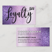 Violet Lilac Lila Triple Glitzer Typografie Treuekarte (Vorne/Hinten)