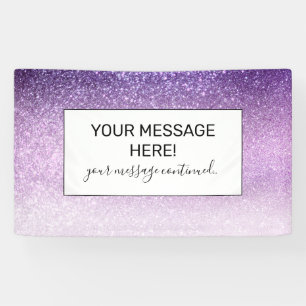 Violet Lilac Pastel Lila Triple Glitzer Ombre Banner