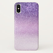 Violet Lilac Pastel Lila Triple Glitzer Ombre Case-Mate iPhone Hülle (Rückseite)