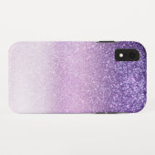 Violet Lilac Pastel Lila Triple Glitzer Ombre Case-Mate iPhone Hülle (Rückseite (Horizontal))