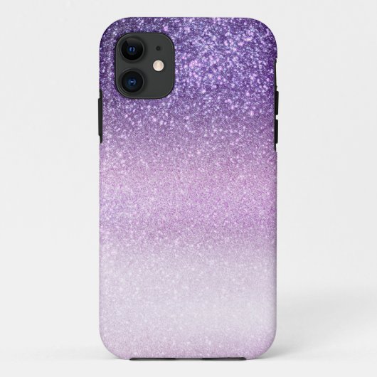 Violet Lilac Pastel Lila Triple Glitzer Ombre Case-Mate iPhone Hülle (Rückseite)