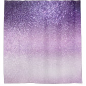 Violet Lilac Pastel Lila Triple Glitzer Ombre Duschvorhang (Vorderseite)