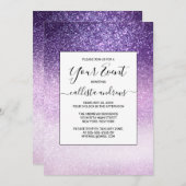 Violet Lilac Pastel Lila Triple Glitzer Ombre Einladung (Vorne/Hinten)