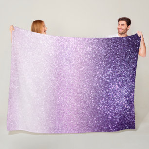 Violet Lilac Pastel Lila Triple Glitzer Ombre Fleecedecke