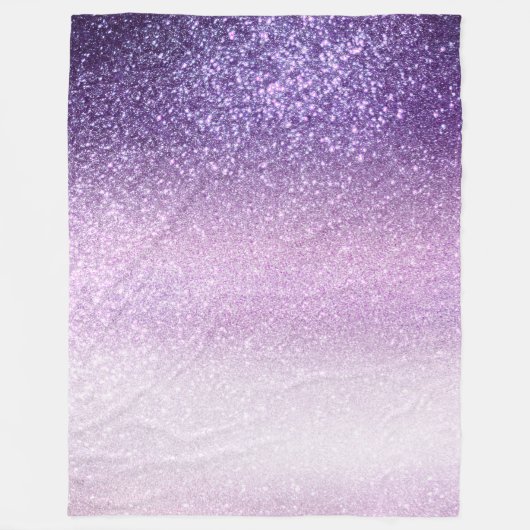 Violet Lilac Pastel Lila Triple Glitzer Ombre Fleecedecke (Vorderseite)