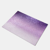 Violet Lilac Pastel Lila Triple Glitzer Ombre Fußmatte (Schrägansicht)