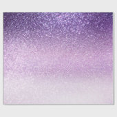 Violet Lilac Pastel Lila Triple Glitzer Ombre Geschenkpapier (Flach)