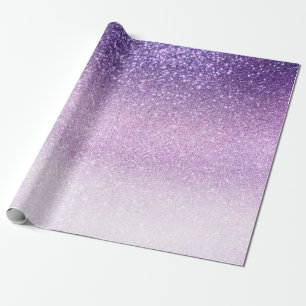 Violet Lilac Pastel Lila Triple Glitzer Ombre Geschenkpapier