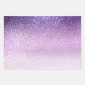 Violet Lilac Pastel Lila Triple Glitzer Ombre Geschenkpapier Set (Vorderseite 3)