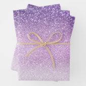Violet Lilac Pastel Lila Triple Glitzer Ombre Geschenkpapier Set (Beispiel)