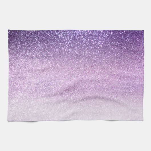 Violet Lilac Pastel Lila Triple Glitzer Ombre Geschirrtuch (Horizontal)