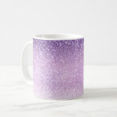Violet Lilac Pastel Lila Triple Glitzer Ombre Kaffeetasse (Vorderseite Links)