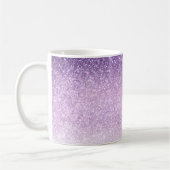 Violet Lilac Pastel Lila Triple Glitzer Ombre Kaffeetasse (Links)