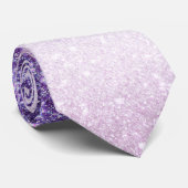 Violet Lilac Pastel Lila Triple Glitzer Ombre Krawatte (Gerollt)