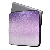Violet Lilac Pastel Lila Triple Glitzer Ombre Laptopschutzhülle (Vorderseite Links)