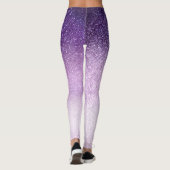 Violet Lilac Pastel Lila Triple Glitzer Ombre Leggings (Rückseite)