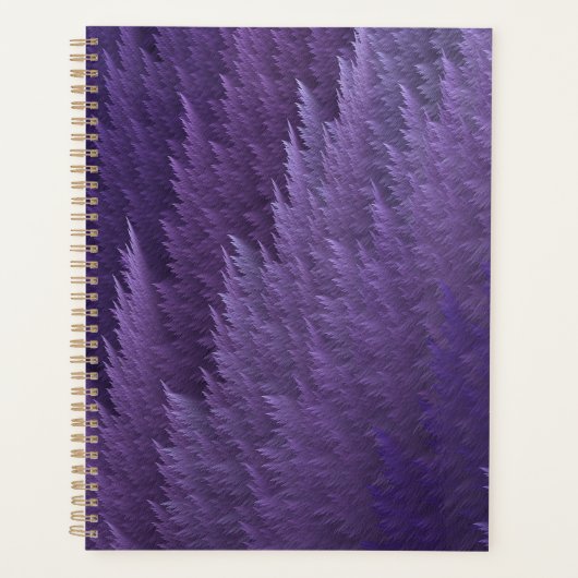 Violet Lilac Purple Tartan Feather Pattern Planer (Vorderseite)