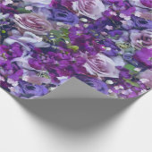 Violet Lilac Rose Blume Gartenmuster Geschenkpapier (Ecke)