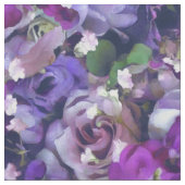 Violet Lilac Rose Blume Gartenmuster Stoff (Nahaufnahme)