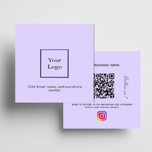 Violet Logo qr Code Instagramm folgen Quadratische Visitenkarte