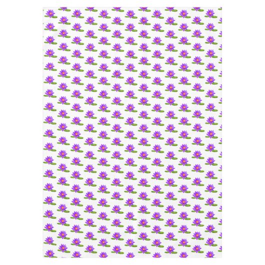 Violet Lotus Blume & Lily Pad auf Weiß Tischdecke (Vorderseite)