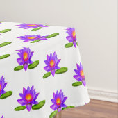 Violet Lotus Blume & Lily Pad auf Weiß Tischdecke (Beispiel)