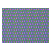 Violet Lotus Blume & Lily Pads auf Sapphire Green Tischdecke (Vorderseite (Horizontal))