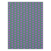 Violet Lotus Blume & Lily Pads auf Sapphire Green Tischdecke (Vorderseite)