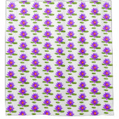 Violet Lotus Blume & Lippenstift auf Weiß Duschvorhang (Vorderseite)