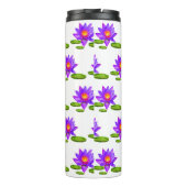Violet Lotus Blume & Lippenstift auf Weiß Thermosbecher (Rückseite)