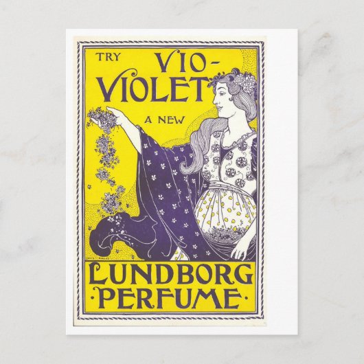 Violet Lundborg Parfüm Vintage Werbung Postkarte (Vorderseite)