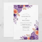 Violet Lush Spring Wedding Einladung (Vorne/Hinten)