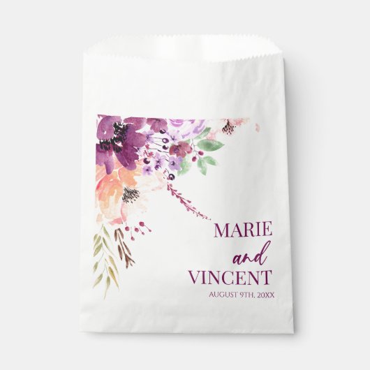 Violet Magenta Lila Blume Geschenktütchen (Vorderseite)