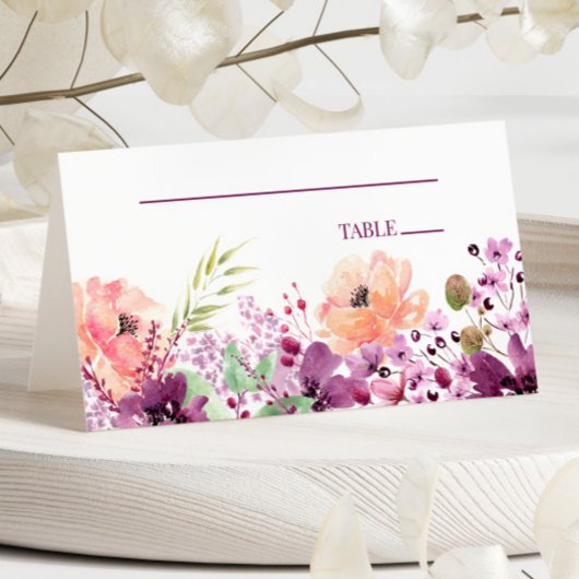 Violet Magenta Lila Blume Platzkarte