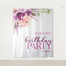 Violet Magenta Lila Floral Geburtstagsparty