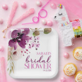 Violet Magenta Lila florales Brautparty Pappteller (Party)