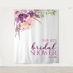 Violet Magenta Lila florales Brautparty Wandteppich